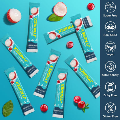 Electrolytes Powder Packets Sugar Free, 30 Sticks High Sodium Hydration Packets, Electrolyte Drink Mix with Lemon Lime Watermelon Peach Berry Kiwi Tropical Punch Lychee Cranberry, 10.5OZ