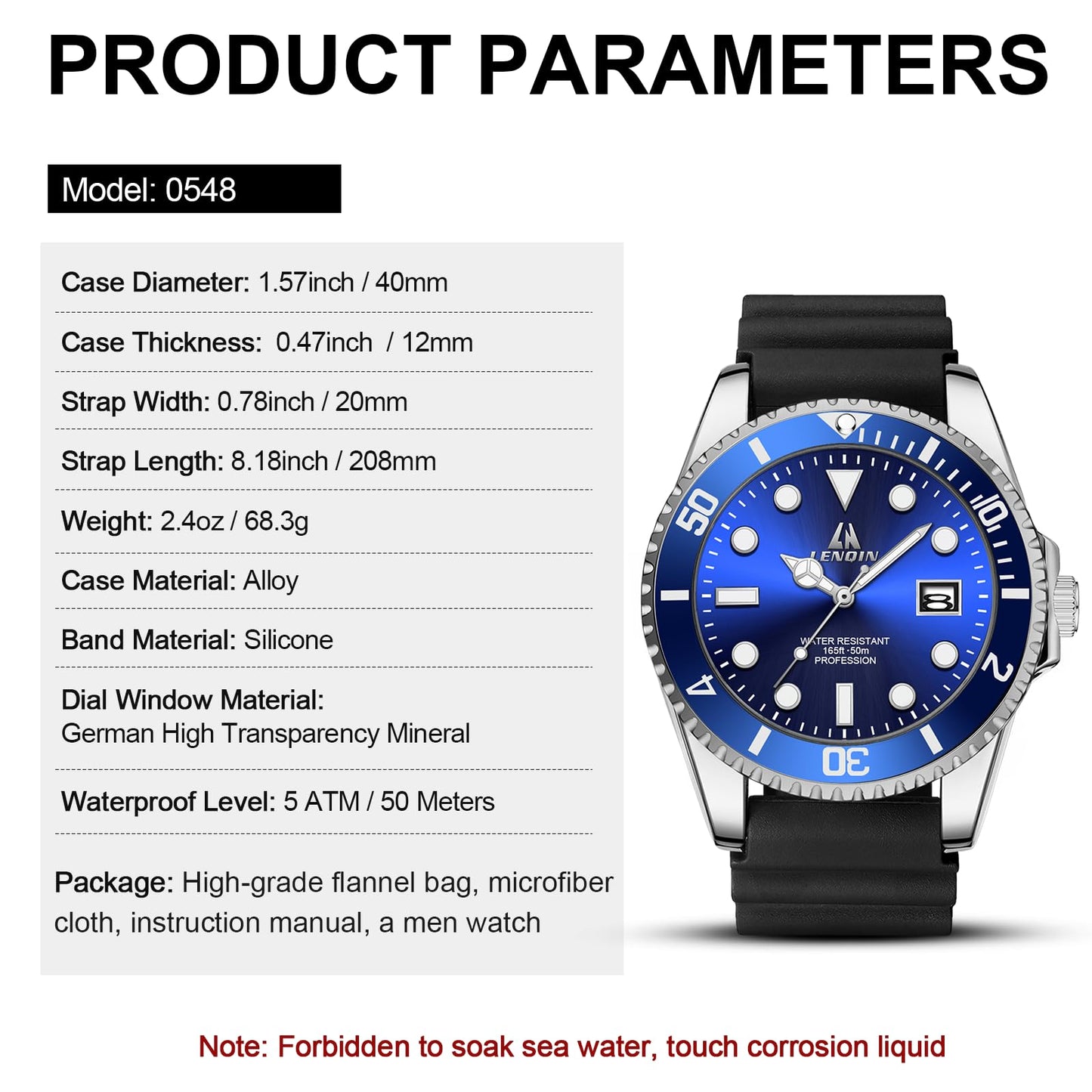 LN LENQIN Mens Watches Stainless Steel Waterproof Analog Quartz Watch for Men with Date Luminous Fashion Wristwatch