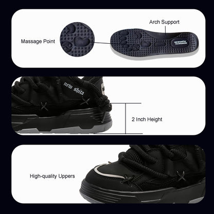 Men's and Women's Chunky Platform Sneakers, Y2K Aesthetic Unisex Dad Shoes, 2 inch Height Increasing Walking Shoes, Lightweight Breathable Athletic Fashion Trainers for Couples