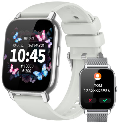 Smart Watches for Men Women, Fitness Tracker with Activity Counter/Sleep Monitor, IP68 Waterproof Smart Watch for Android iPhone iOS Compatible (Jet Black, 1.83)