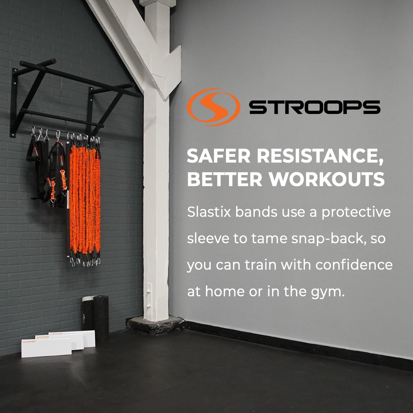 Stroops Slastix Toner Resistance Bands with Handles | Safe Sleeve Exercise Bands for Strength Training, Full Body Workouts, and Home Gym Fitness