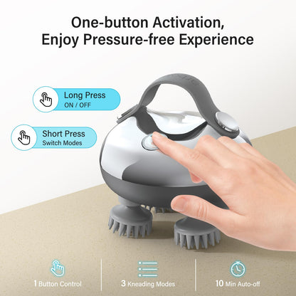 arboleaf Electric Scalp Massager Head Massager Scalp Stress Relax, 5 in 1 Kneading 128 Massage Nodes, Waterproof Hair Massage with 8 Removable Claws Cat Scratcher, Gift for Dad Mom
