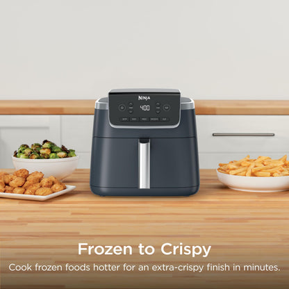 Ninja Air Fryer with Air Crisp | 5 QT Capacity fits up to 4lbs of Fries | 4-in-1 Pro Air Fry, Roast, Reheat, Dehydrate | 400°F Max Temp | 1750 Watts | W/Nonstick Basket & Crisper Plate | Grey | AF141