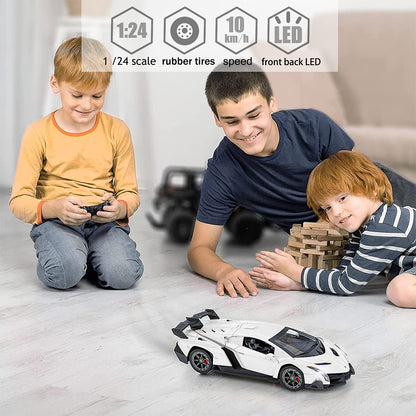 Remote Control RC CAR Racing Cars Compatible with Lamborghini Veneno Officially Licensed 1:24 Toy RC Cars Model Vehicle for Boys 6,7,8 Years Old,red