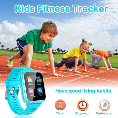 Cosjoype Kids Game Smart Watch for Kids with 39 Puzzle Games HD Touch Screen Camera Music Player Pedometer Alarm Clock Calculator Flashlight 12/24hr Kid Watch Gift for 4-12 Year Old Boys Toys for Kid