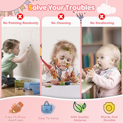 Kikidex Magnetic Drawing Board, Toddler Girl Toys for 1-3 Year Old, Doodle Board Pad Learning and Educational Toys for 1 2 3 Year Old Baby Kids Birthday Gift (Light Blue)
