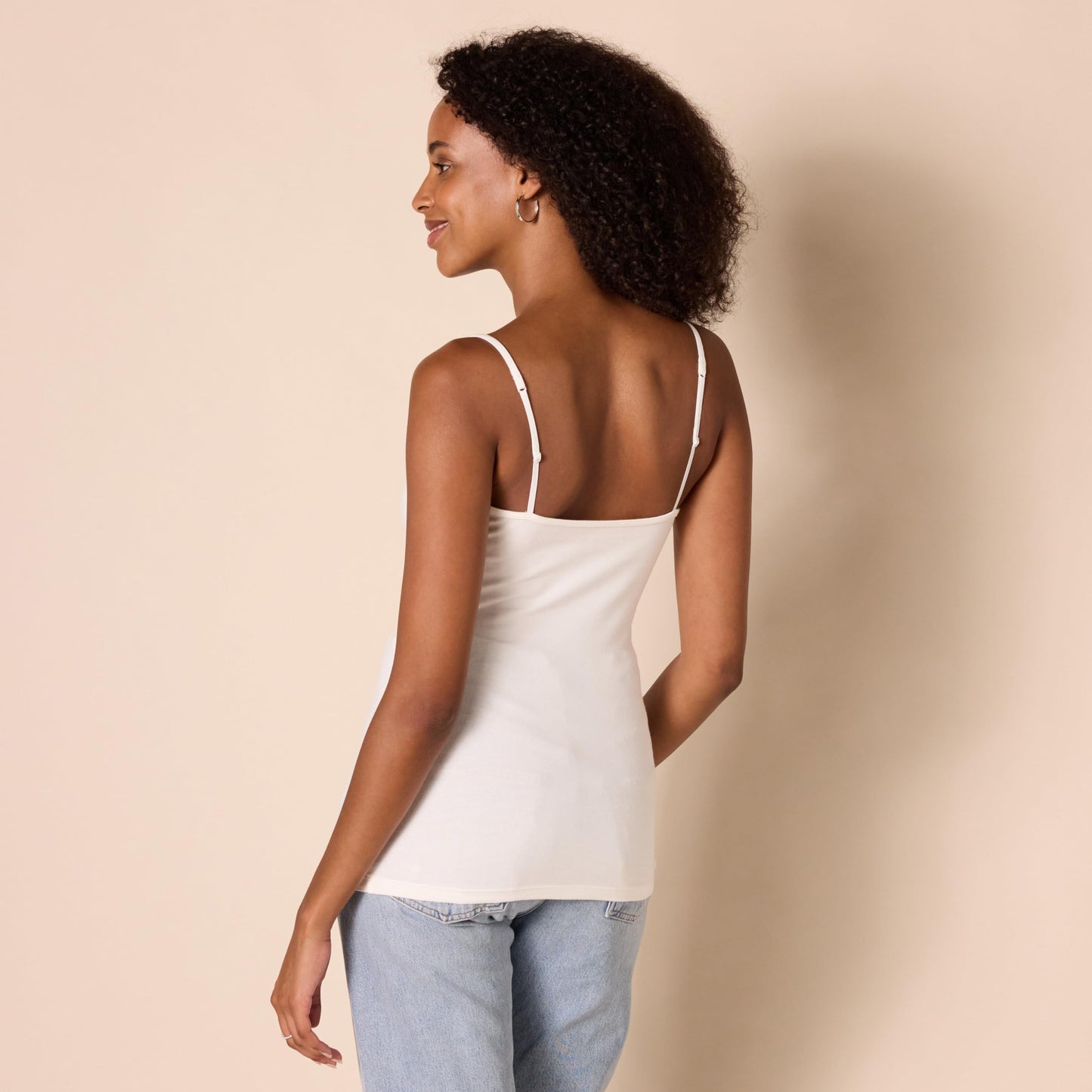 Amazon Essentials Women's Slim-Fit V-Neck Cami, Pack of 4