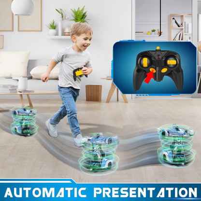 FDJ Remote Control Car - Transform Toys Car Robot, One Button Deformation to Robot with Flashing Light, 2.4Ghz 1:18 Scale Transforming Police Car Kids Toys with 360 Degree Rotating, Girls Boys Toys