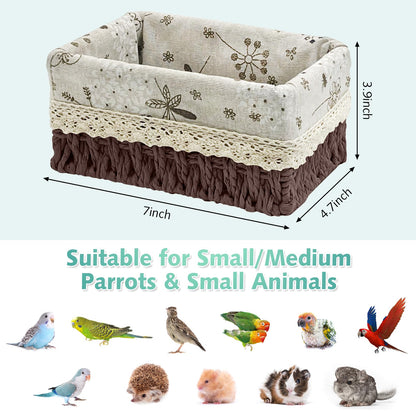 kathson Bird Nest Parrot House Birds Sleeping Bed Straw Weave All Season Hanging Hammock Bird Bed Snuggle Hut Birdcage Accessories for Parakeets Budgies Cockatiels Conures Quaker Parrot(Yellow)