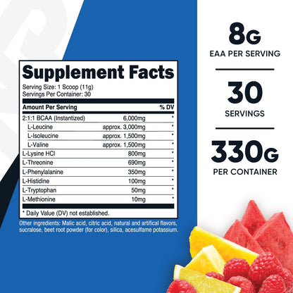 Nutricost EAA Powder 30 Servings (Fruit Punch) - Essential Amino Acids - Non-GMO, Gluten Free, Vegetarian Friendly (Pack of 2)