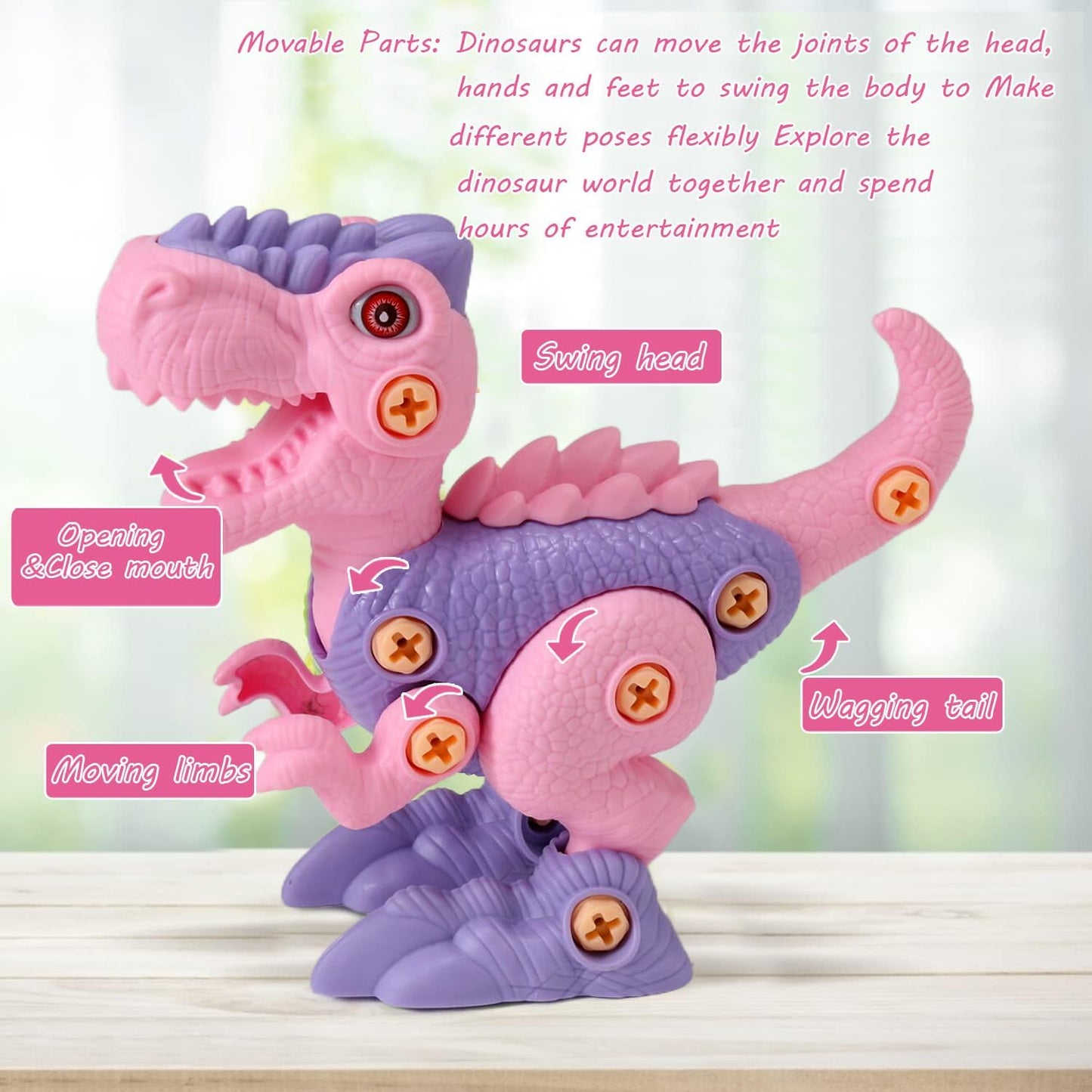 Dinosaur STEM Toys for Kids 3-5, Take Apart Dinosaur Toys with Electric Drill, Educational Building Toy & Construction Set, DIY Christmas Birthday Gifts for 3 4 5 6 7 8 Years Old Boys and Girls