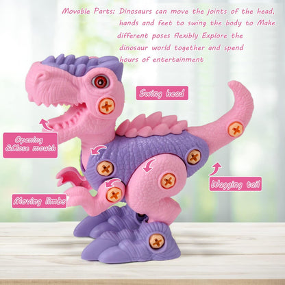 Dinosaur STEM Toys for Kids 3-5, Take Apart Dinosaur Toys with Electric Drill, Educational Building Toy & Construction Set, DIY Christmas Birthday Gifts for 3 4 5 6 7 8 Years Old Boys and Girls