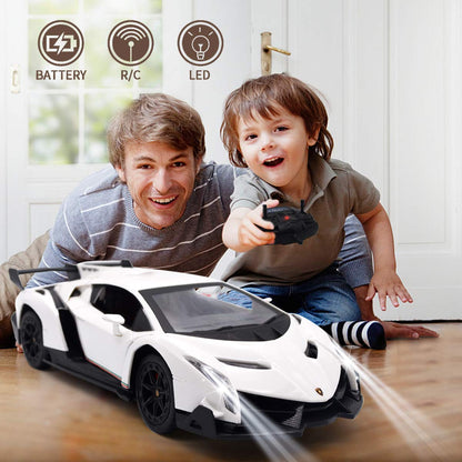 Remote Control RC CAR Racing Cars Compatible with Lamborghini Veneno Officially Licensed 1:24 Toy RC Cars Model Vehicle for Boys 6,7,8 Years Old,red