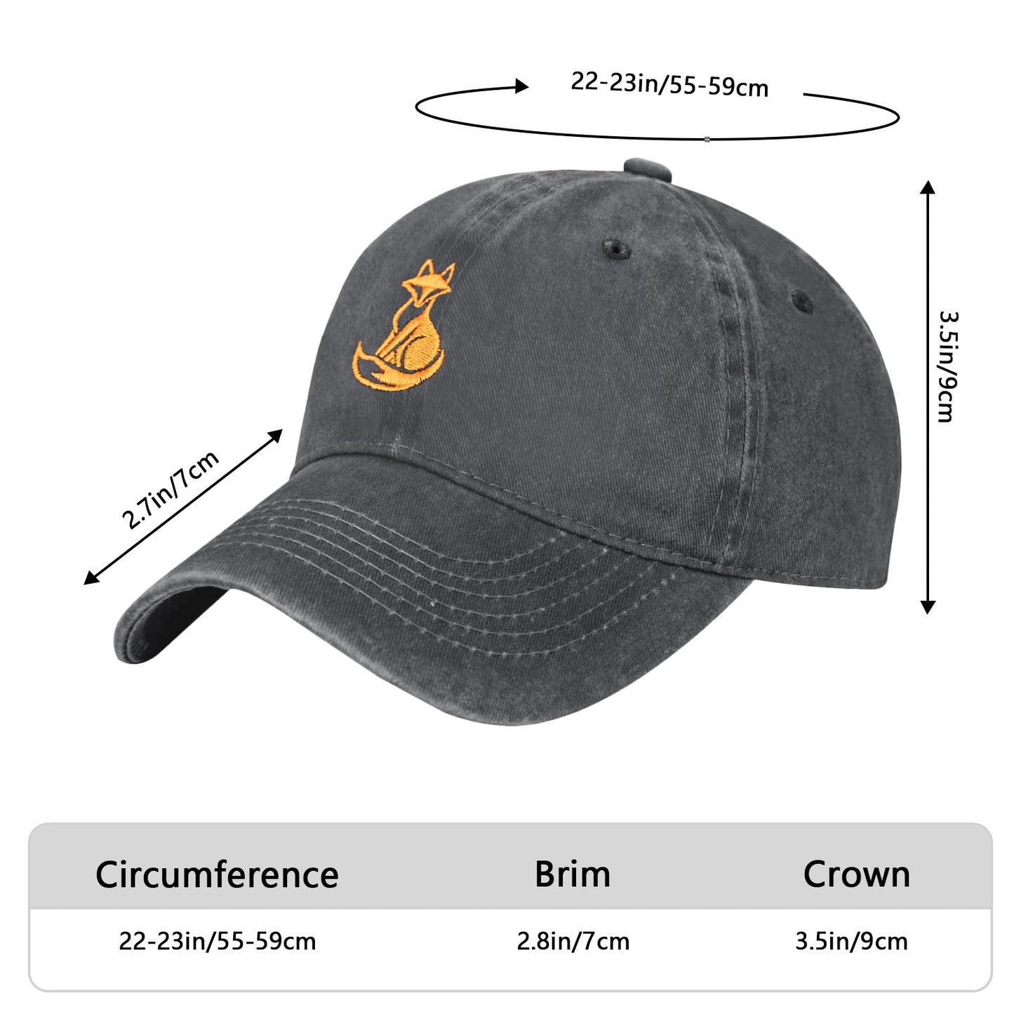 Embroidered Baseball Cap Adjustable Vintage Washed Distressed Denim Baseball Hat for Women Men