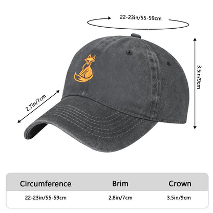 Embroidered Baseball Cap Adjustable Vintage Washed Distressed Denim Baseball Hat for Women Men