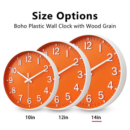 HZDHCLH Wall Clocks Battery Operated,Wall Clock Green,8 inch Wall Clock Silent Non Ticking Modern 3D Numbers for Kitchen Bedroom Living Room Office Classroom Decor