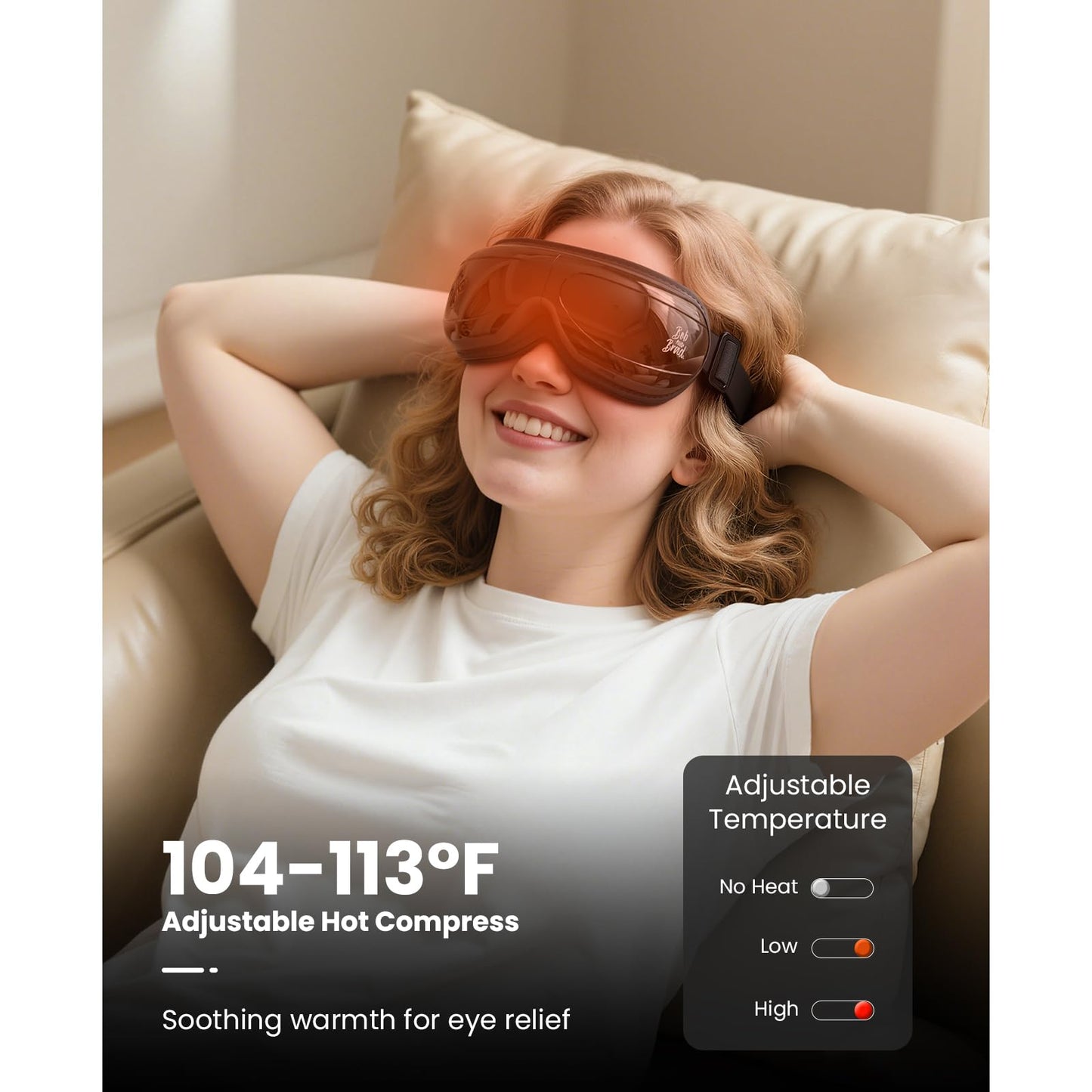 BOB AND BRAD Eye Massager with Heat FSA Eligible HSA, Birthday Gifts for Women Men Mom EyeOasis 2 Heated Eye Mask for Migraines with Music, Smart Migraine Massager for Dry Eyes Relief & Improve Sleep