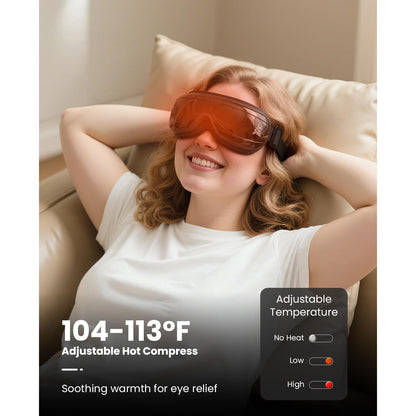 BOB AND BRAD Eye Massager with Heat FSA Eligible HSA, Birthday Gifts for Women Men Mom EyeOasis 2 Heated Eye Mask for Migraines with Music, Smart Migraine Massager for Dry Eyes Relief & Improve Sleep