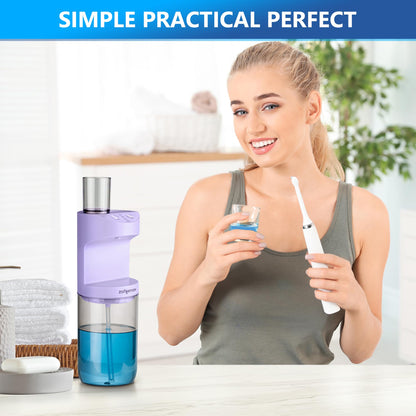 ZOFGENOW Automatic Mouthwash Dispenser for Bathroom,Bathroom Accessories 19.4 Fl Oz Dispensers with Magnetic Cups,Wall Mounted Dispenser,Suitable for All Age Groups,White
