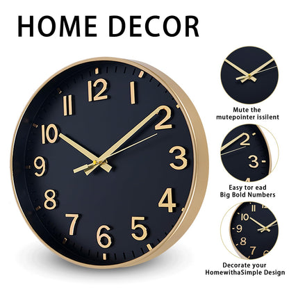 HZDHCLH Wall Clocks Battery Operated,Wall Clock Green,8 inch Wall Clock Silent Non Ticking Modern 3D Numbers for Kitchen Bedroom Living Room Office Classroom Decor
