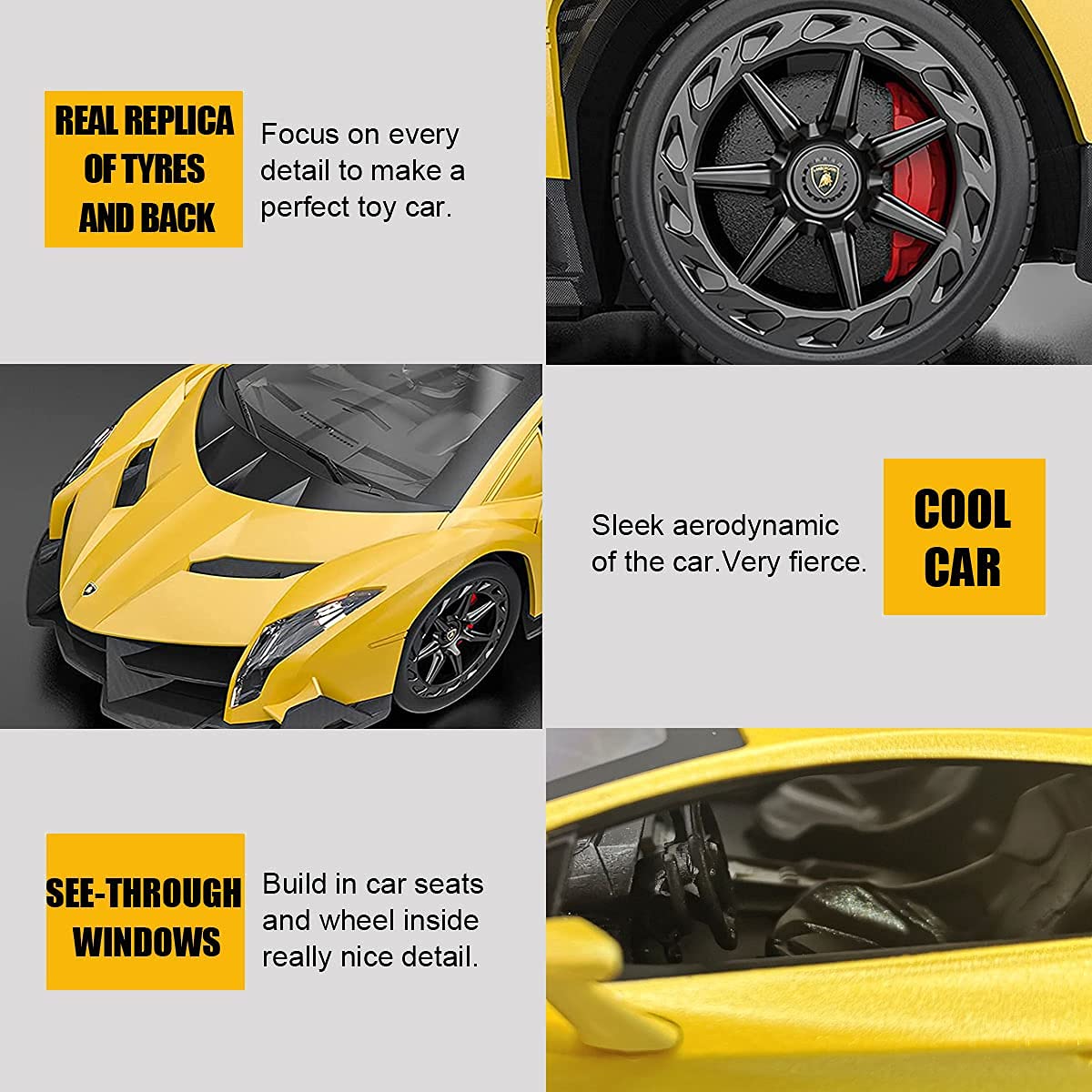 Remote Control RC CAR Racing Cars Compatible with Lamborghini Veneno Officially Licensed 1:24 Toy RC Cars Model Vehicle for Boys 6,7,8 Years Old,red