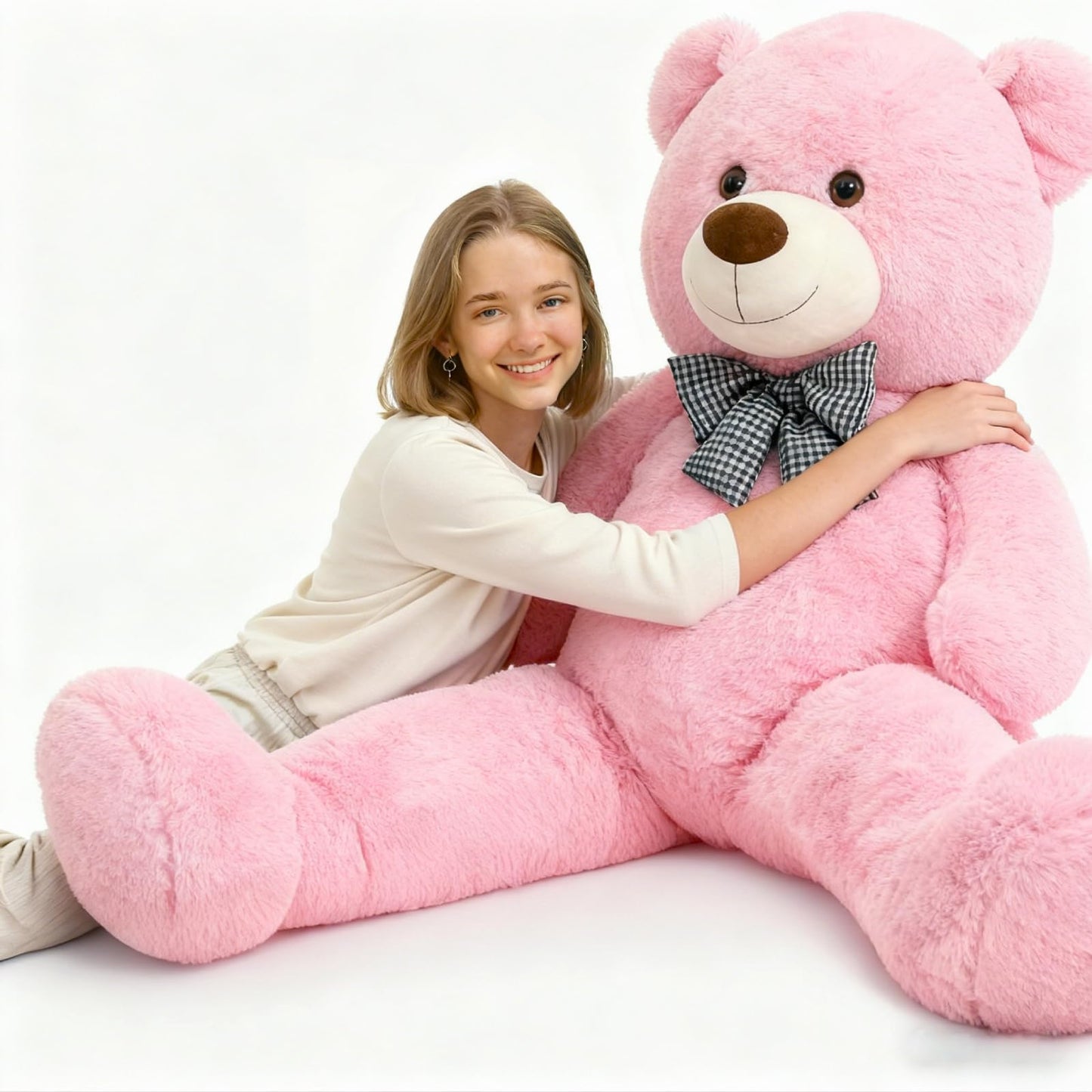 Toys Studio 47 Inch Big Teddy Bear Giant Stuffed Animal for Girls, 4 Feet Large Teddy Bear Baby Shower Party Decorations Kids Women Girlfriend Christmas Valentines Gifts, Light Brown