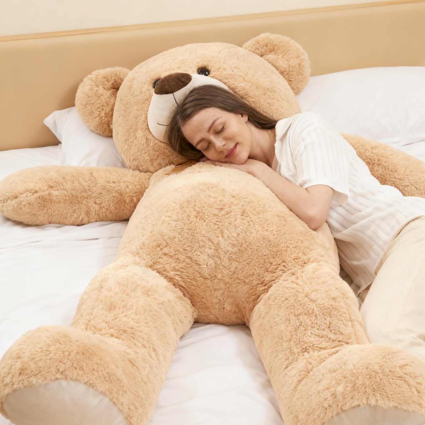 Toys Studio 47 Inch Big Teddy Bear Giant Stuffed Animal for Girls, 4 Feet Large Teddy Bear Baby Shower Party Decorations Kids Women Girlfriend Christmas Valentines Gifts, Light Brown