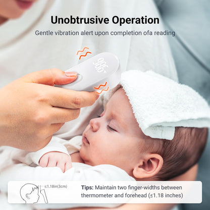 iHealth No-Touch Digital Forehead Thermometer for Adults, Babies, Kids, 3 Ultra-Sensitive Sensors, Quiet Vibration Feedback, Large LED Digits, Easy to Use for Home, PT3 Black
