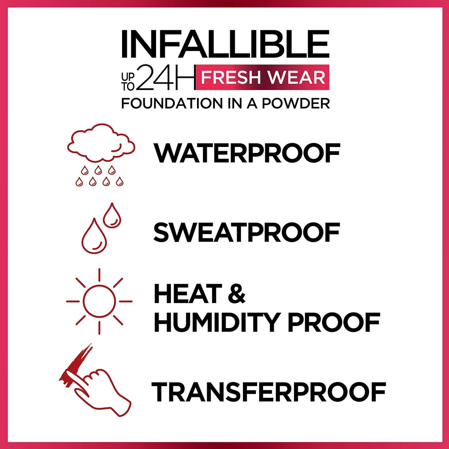 L'Oreal Paris Makeup Infallible Fresh Wear Foundation in a Powder, Up to 24H Wear, Waterproof, Vanilla, 0.31 oz. (Packaging May Vary)