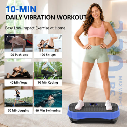 Vibration Plate Exercise Machine for Lymphatic Drainage, Full Body Shake Platform Board for Home Fitness, Fat Burning, 5 Program Modes and 99 Speed Levels