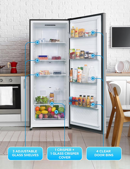Commercial Cool 20 Cu. Ft. Top Mount Refrigerator with Freezer, 2-Door Refrigerator with Top Freezer and Adjustable Temperature Control, Ice Maker Ready, Energy Star Certified, Stainless Look