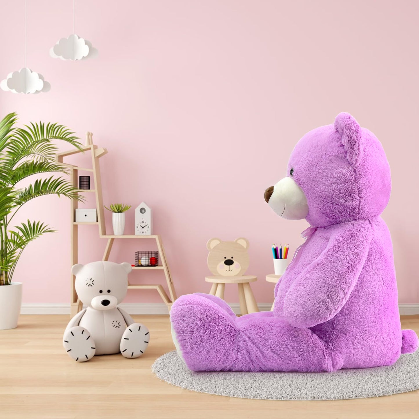 Toys Studio 47 Inch Big Teddy Bear Giant Stuffed Animal for Girls, 4 Feet Large Teddy Bear Baby Shower Party Decorations Kids Women Girlfriend Christmas Valentines Gifts, Light Brown