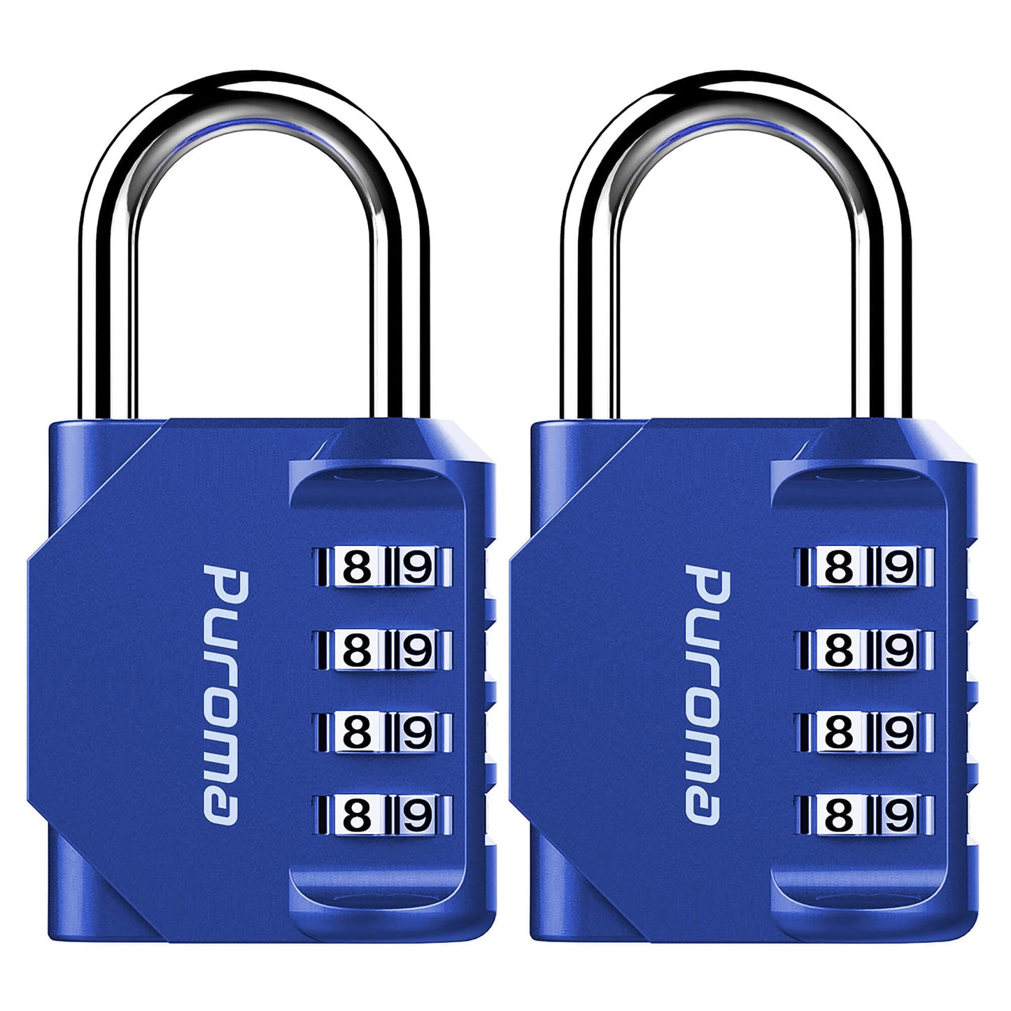Puroma 2 Pack Combination Lock 4 Digit Padlock for School Gym Locker, Sports Locker, Fence, Toolbox, Case, Hasp Storage (Black & Code Window)