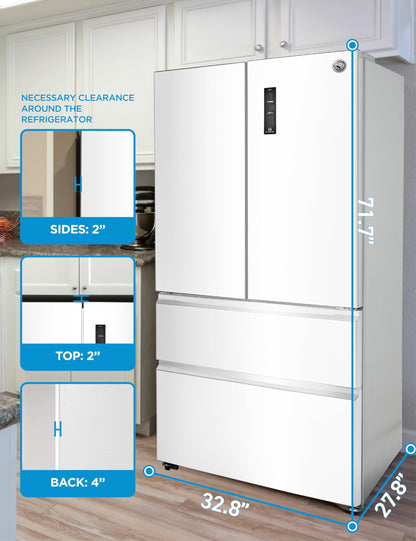 Commercial Cool 20 Cu. Ft. Top Mount Refrigerator with Freezer, 2-Door Refrigerator with Top Freezer and Adjustable Temperature Control, Ice Maker Ready, Energy Star Certified, Stainless Look