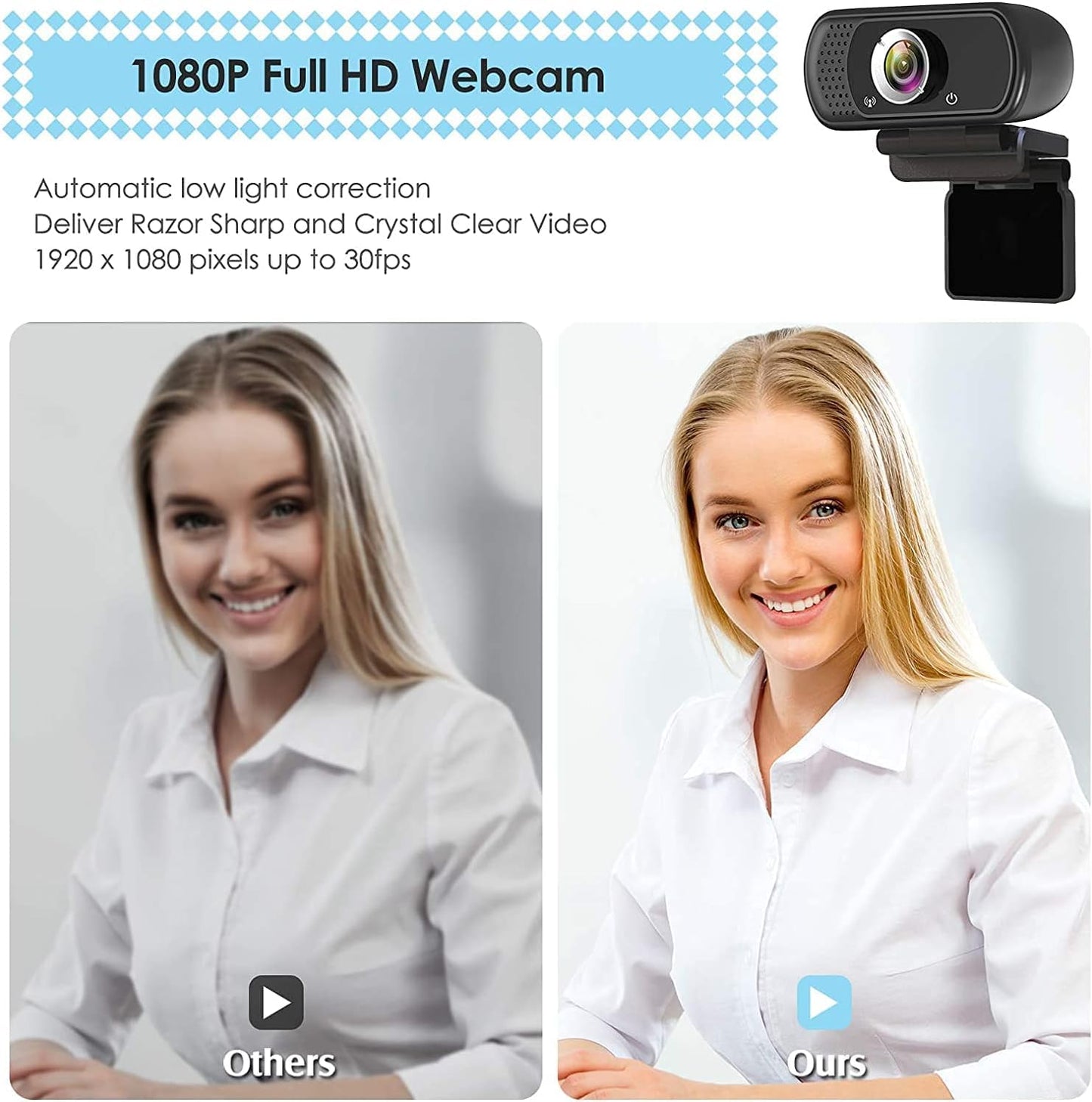 ToLuLu Streaming Webcam 2K 50FPS Web Cam, LED RGB Webcam with Microphone and Light, Autofocus Computer Camera with Cover and Tripod, Plug-Play USB Web cam for PC Desktop/MacBook Gaming Video Calling
