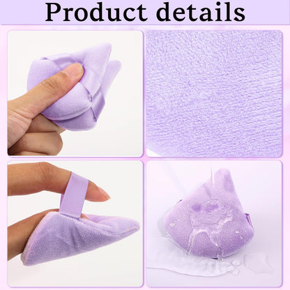 Pimoys 6 Pieces Powder Puff, Face Makeup Sponge Soft Velour Triangle Powder Puffs Beauty Sponge for Loose Powder (Black, Pink)