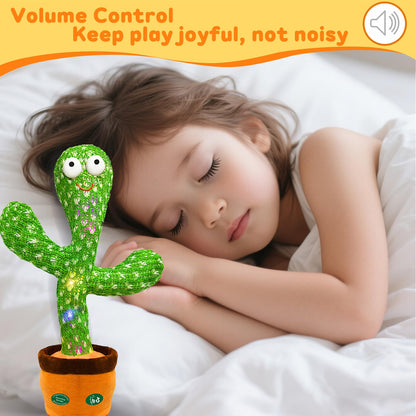 Hunfur Interactive Baby Toys Dancing Talking Cactus Toy,Funny Gift for Infant, Singing Record Repeat What You Say Light Up Toy for Toddler Boy Girl (Volume Adjustment)