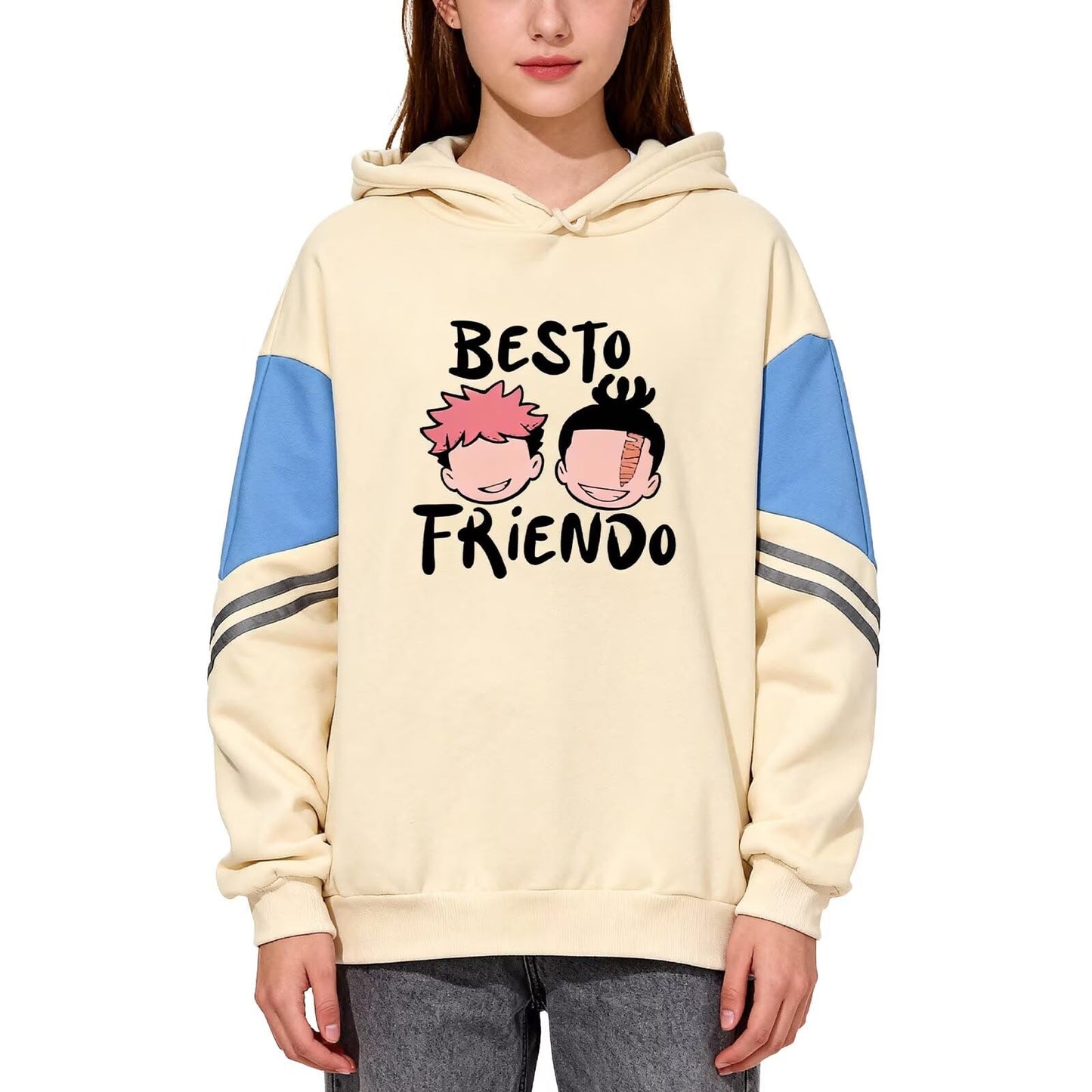 ACEFAST INC Itadori Yuji Best Friend Anime Hoodies Unisex Harajuku Graphic Hoodies Jjk Merch Anime Pullover Sweatshirt