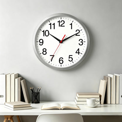 Rohioue Wall Clock Modern 8 Inch Battery Operated Silent Non Ticking Small Analog Clock for Living Room Office Home Bedroom Kitchen Bathroom(Black)