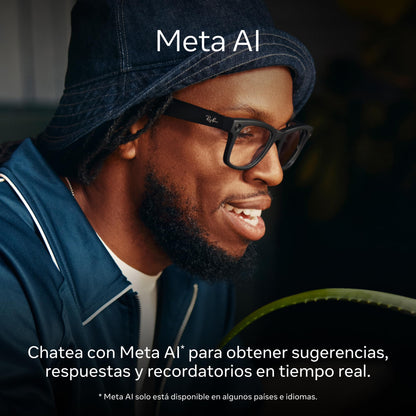 Meta Ray-Ban (Gen 1), Wayfarer Large, Matte Black | Smart AI Glasses for Men, Women — 12 MP Ultra-Wide Camera, Audio, Video Recording, Bluetooth — Polarized Gradient Graphite Lenses — Sunglasses