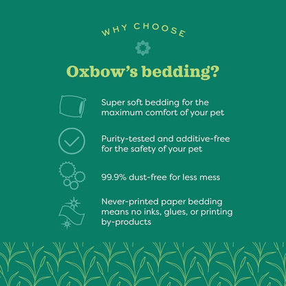 Oxbow Small Animal Bedding, Hamster, Guinea Pig, Rabbit, White, USA, 36 L | Pure Comfort, Hamster Bedding, Guinea Pig Bedding, Low Dust, Virgin Paper, Litter Box, Bunny, Rats, Gerbils, Chinchillas