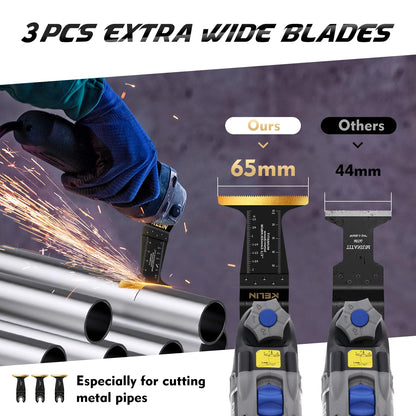 KELIN 6PCS Oscillating Multi Tool Hook Knife Blades, Multitool Saw Blades for Soft Materials Like Roofing Shingles, Carpet, Cardboard & PVC Flooring, Universal Interface