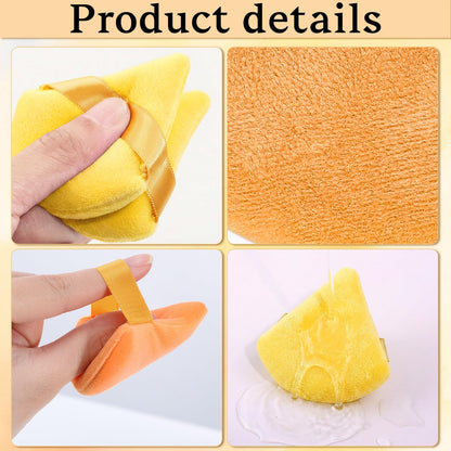 Pimoys 6 Pieces Powder Puff, Face Makeup Sponge Soft Velour Triangle Powder Puffs Beauty Sponge for Loose Powder (Black, Pink)