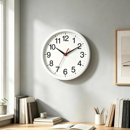 Rohioue Wall Clock Modern 8 Inch Battery Operated Silent Non Ticking Small Analog Clock for Living Room Office Home Bedroom Kitchen Bathroom(Black)