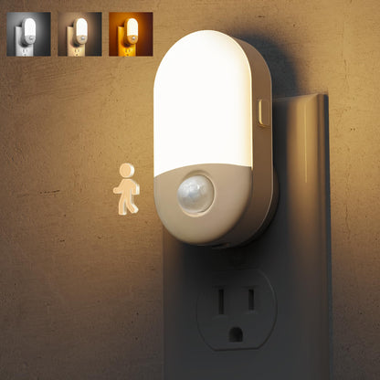 L LOHAS LED Motion Sensor Night Light, 2Pack, Motion Activated Night Light, Night Lights Plug into Wall Motion Sensor, 3000K Warm White, Adjustable Brightness 30/60LM, for Kids Adults Bathroom Bedroom
