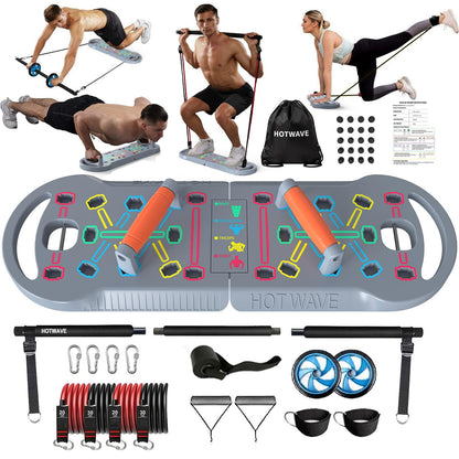 HOTWAVE Push Up Board Fitness, Portable Foldable 20 in 1 Push Up Bar at Home Gym, Pushup Handles for Floor. Professional Strength Training Equipment For Man and Women