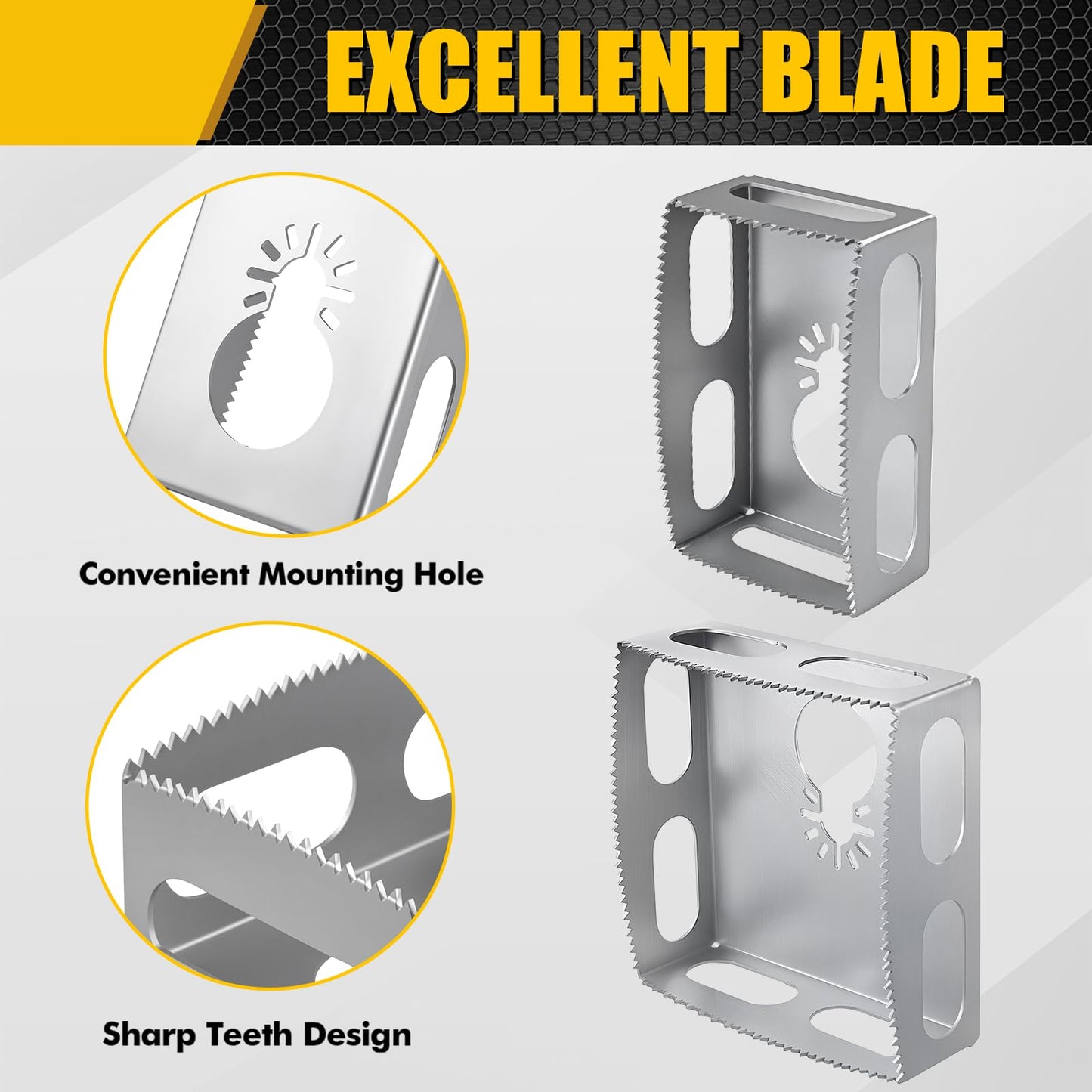 Square Slot Cutter Compatible for Dewalt 20V & Milwukee M18 Oscillating Multi-Tool to Cut-in Single Gang Wall Gang Electrical Boxes,Outlet Cutter for Drywall,Efficient Cutting Tool,1 Pcs square-shaped