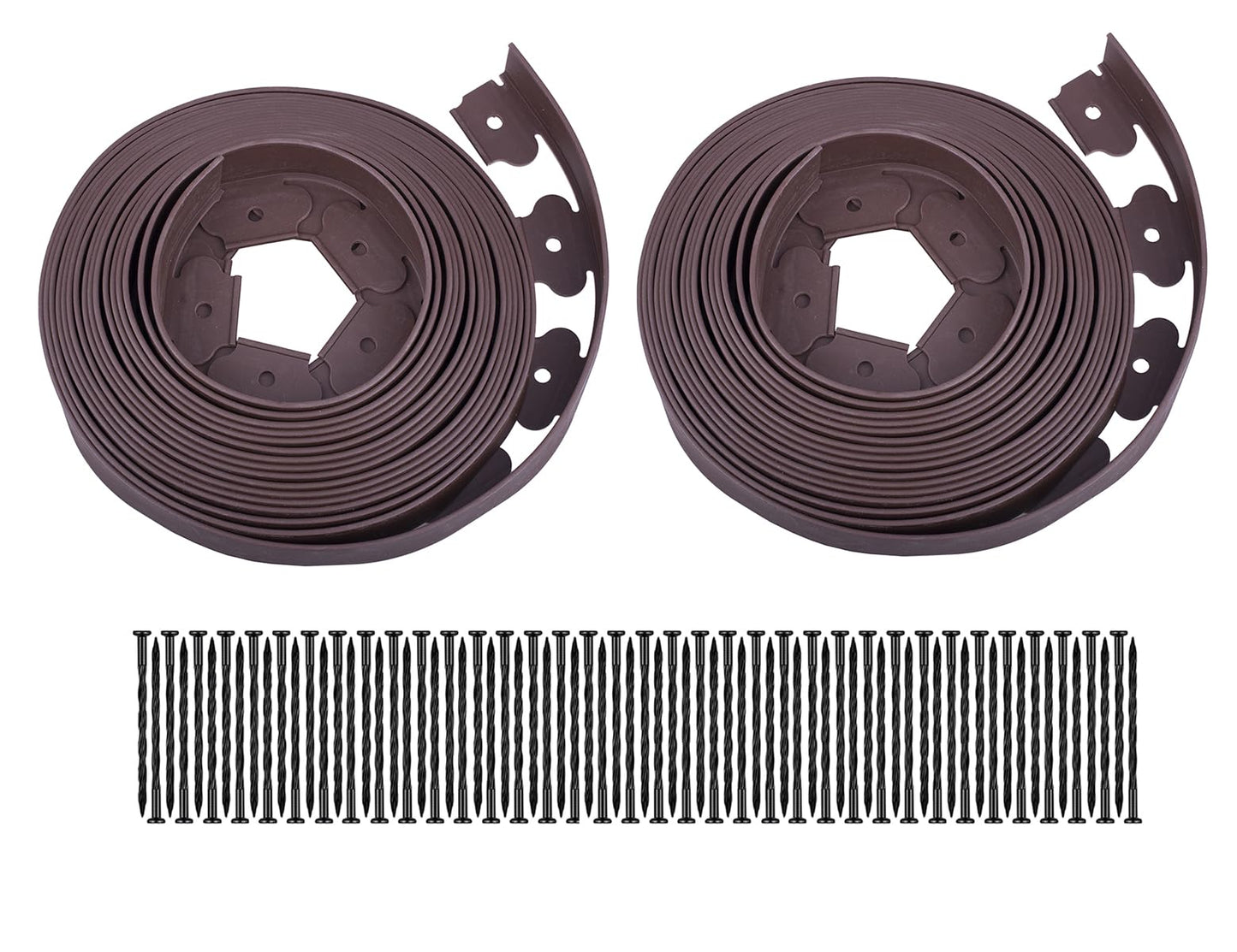 Garden Edging，40ft Landscape Edging with 40 Spikes for Lawn 2 Inch Tall(Black, 40FT)