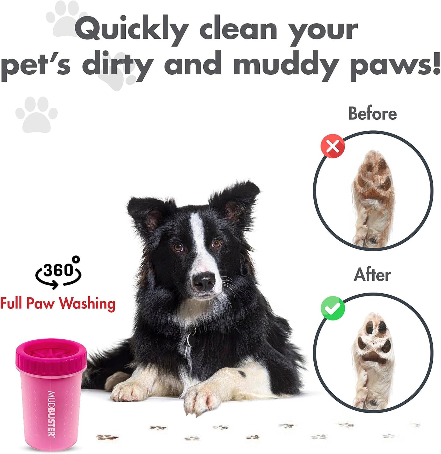 Dexas MudBuster Portable Dog Paw Cleaner - Premium Quality, Blue, Small Size for Pet Supplies and Accessories