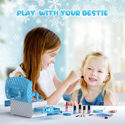 PERRYHOME Kids Makeup Set for Girl 56 Pcs Washable Real Cosmetic, Non-Toxic Frozen Toys Toddler Makeup Kit, 2026 New CPF Sustainable Materials Birthday Gift for 3 4 5 6 7 8 9 10 11 12 Year Old Girls